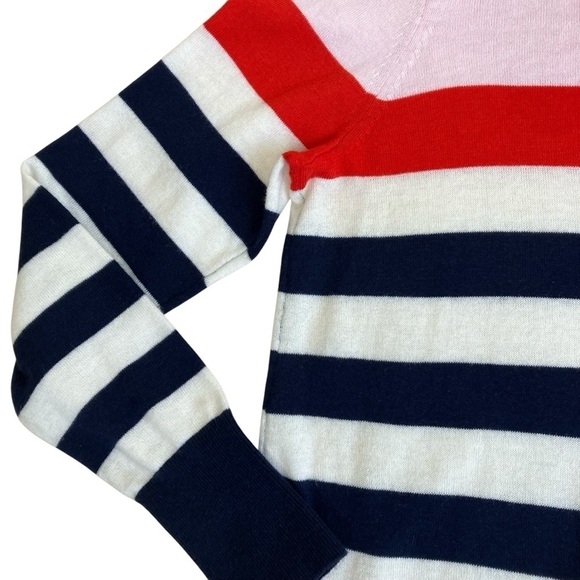 J. Crew Scallop Trimmed Pullover Striped Sweater Wool Blend Nautical NWT Sz XS - Picture 13 of 15